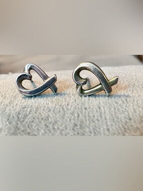 Tiffany & Co. Paloma Picasso Loving Heart Stud Earrings in Sterling Silver